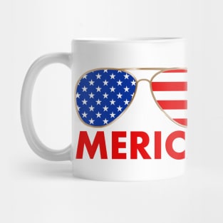merica sunglasses American Flag Mug